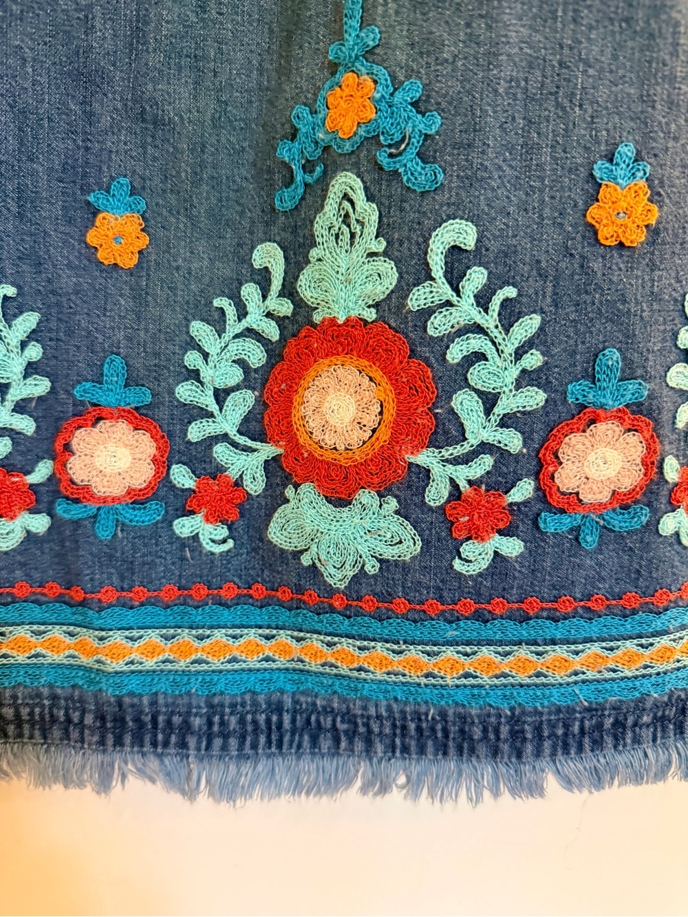 J. Jill Denim Embroidered Shift Dress - Picture 4 of 7
